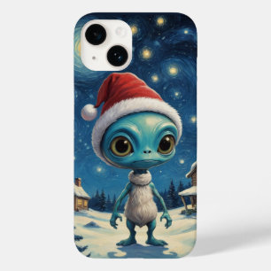 Coque Pour iPhone 14 Nuit étoilée Alien mignonne Noël