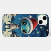 Coques Case-Mate iPhone Nuit étoilée Alien Noël mignon (Verso (horizontal))