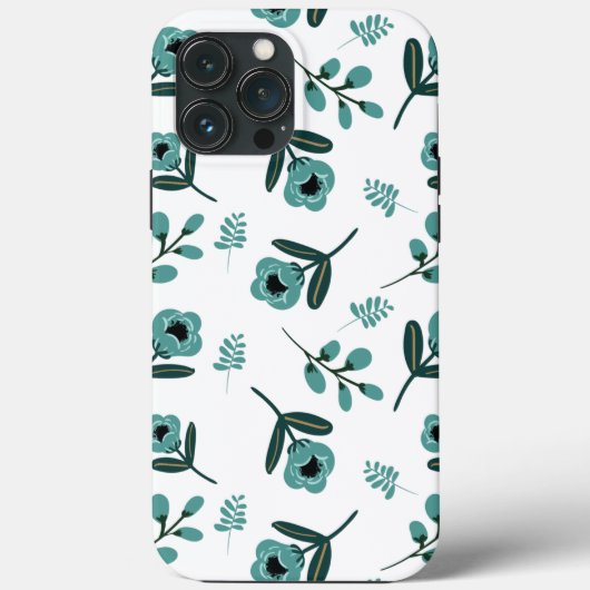Coques Case-Mate iPhone Nuit florale du jardin bleu (Verso)