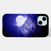 Coques Case-Mate iPhone Nuit loup et bleu (Verso (horizontal))