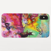 COQUES Case-Mate iPhone NUIT MASQUÉRADE / DAME AVEC CHAT NOIR MONOGRAM (Dos (Horizontal))