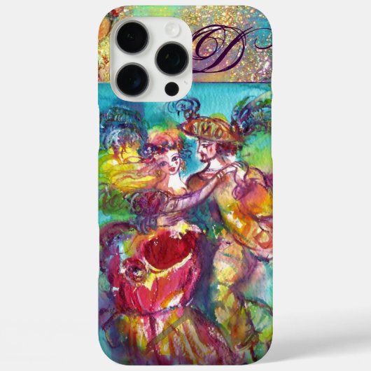 COQUES Case-Mate iPhone NUIT MASQUÉRADE / MONOGRAMME DE DANSE CARNAVALE (Verso)
