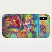 COQUES Case-Mate iPhone NUIT MASQUÉRADE / MONOGRAMME DE DANSE CARNAVALE (Dos (Horizontal))