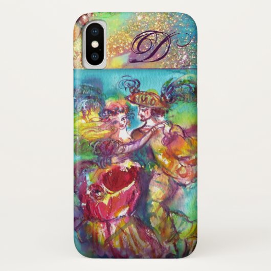 COQUES Case-Mate iPhone NUIT MASQUÉRADE / MONOGRAMME DE DANSE CARNAVALE (Dos)