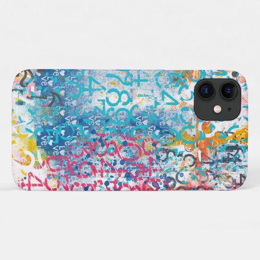 Coques Case-Mate iPhone Numbers Hearts Love Graffiti Collage (Dos (Horizontal))