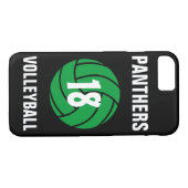 Coques Case-Mate iPhone Numéro de volley-ball vert personnalisé et boîtier (Dos (Horizontal))