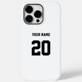 Coques Case-Mate iPhone Numéro et nom personnalisés noir et blanc (Verso)