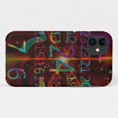 Coques Case-Mate iPhone Numéros psychadéliques motif, design fascinant (Dos (Horizontal))