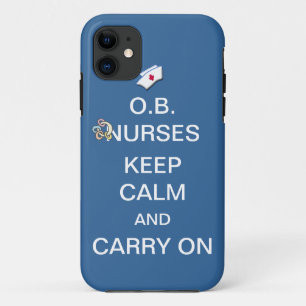 Coque Case-Mate Pour iPhone O.B. Les infirmières gardent le calme+Bleu de cie