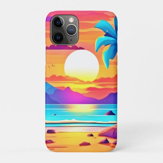Coques Case-Mate iPhone Oasis tropicale du coucher de soleil (Dos)