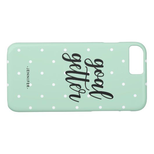 Coques Case-Mate iPhone Objectif Getter | Monnaie verte tendance et Pois (Dos (Horizontal))
