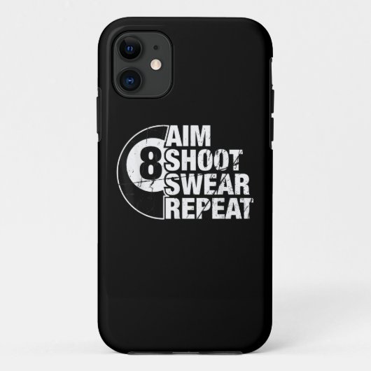 Coques Case-Mate iPhone objectif tirer jurer répéter 8 balles piscine bill (Dos)