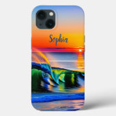 Coques Case-Mate iPhone Océan au coucher du soleil Signature (Verso)
