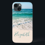 Case-Mate iPhone Case Ocean Beach Shore pour ajouter votre nom<br><div class="desc">Ocean Beach Rive d'un beau paysage marin bleu et aquatique. Prêt à Personnaliser avec votre nom ou monogramme. La couleur de sable blanc côtier de Tropical Beach Water peut être customisée et changée en n'importe quelle couleur. Le style, la taille et la couleur de la police peuvent être modifiés ou...</div>