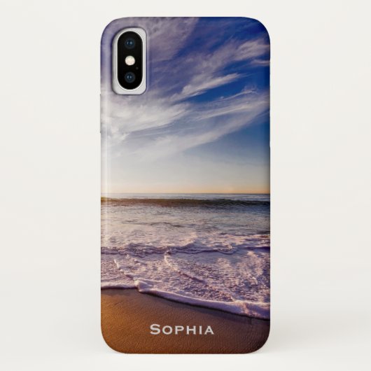 Coques Case-Mate iPhone Ocean Beach Vacances Nom du monogramme (Dos)