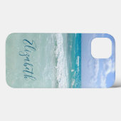 Coques Case-Mate iPhone Ocean Beach Waves Ajouter Votre Nom (Verso (horizontal))