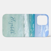 Coques Case-Mate iPhone Ocean Beach Waves Ajouter Votre Nom (Verso (horizontal))