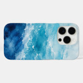 Coques Case-Mate iPhone Océan Bleu Abstrait Aquarelle (Verso (horizontal))