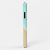 Coques Case-Mate iPhone Océan bleu vert ajouter lettre de monogramme nom t (Dos/Droite)