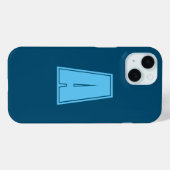 Coques Case-Mate iPhone Océan & Ciel Bleu Premier Monogramme Calligraphie  (Verso (horizontal))