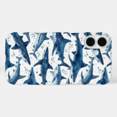 Coques Case-Mate iPhone Océan de requin couleur bleu monochrome (Verso (horizontal))