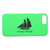 Coques Case-Mate iPhone Ocean Glow_Clipper noir sur vert Ship_personalize (Dos (Horizontal))