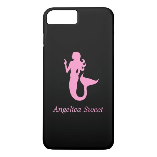 Coques Case-Mate iPhone Ocean Glow_Rose-on-Black Mermaid_personnalisée (Dos)