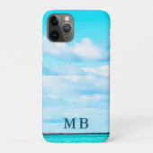 Coques Case-Mate iPhone Océan Sky Monogramme Voyage Aqua Blue (Dos)