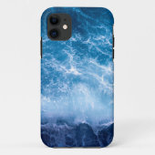 Coques Case-Mate iPhone Océan - Vagues bleu foncé (Dos)