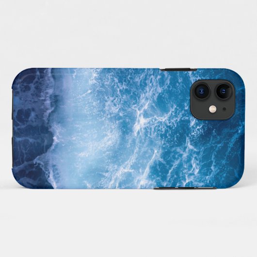 Coques Case-Mate iPhone Océan - Vagues bleu foncé (Dos (Horizontal))