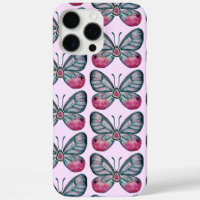 Octobre Verre Motif papillon rose