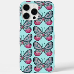 Coques iPhone 16 Pro Max Octobre Verre Turquoise Motif papillon