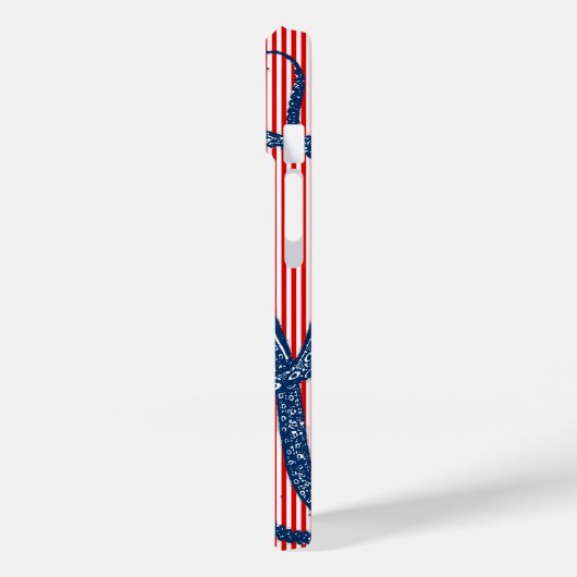 Coques Case-Mate iPhone Octopus antique sur les rayures blanches rouges (Verso / Gauche)