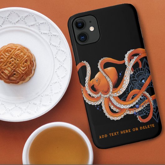 Coques Case-Mate iPhone Octopus Orange Mandala bleu