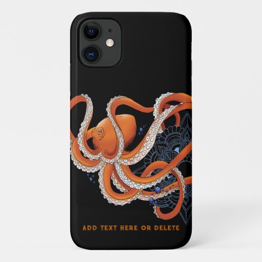 Coques Case-Mate iPhone Octopus Orange Mandala bleu (Dos)