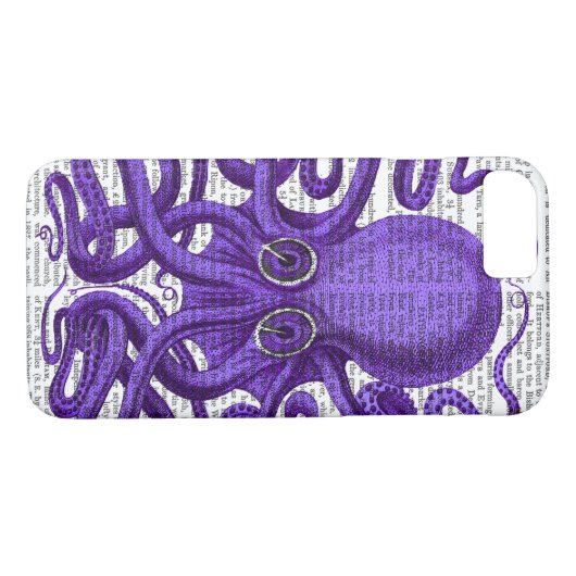 Coques Case-Mate iPhone Octopus pourpre (Dos (Horizontal))