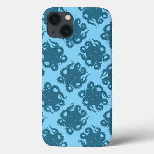 Coques Case-Mate iPhone Octopus sur Motif bleu (Verso)