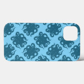 Coques Case-Mate iPhone Octopus sur Motif bleu (Verso (horizontal))