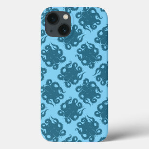 Coques Pour iPhone Octopus sur Motif bleu