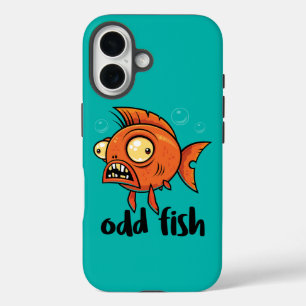 Coques iPhone 16 Odd Fish Quirky Funny Orange Goldfish Cartoon