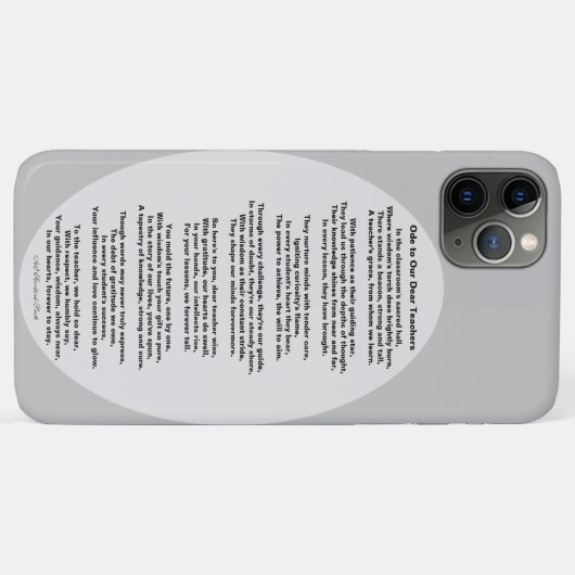 Coques Case-Mate iPhone Ode to Our Chers enseignants Poem HAMbyWG (Dos (Horizontal))
