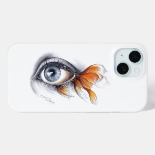 Coque Pour iPhone 15 Oeil avec queue de poisson Art du dessin surréalis