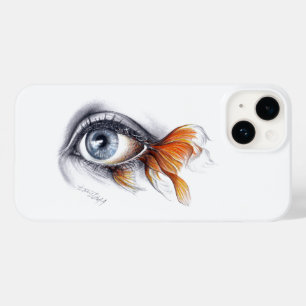 Coque Pour iPhone 14 Oeil avec queue de poisson Art du dessin surréalis