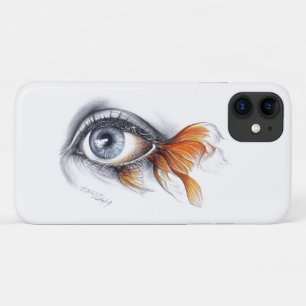 Coque Case-Mate Pour iPhone Oeil avec queue de poisson rouge Art du dessin sur