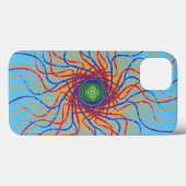 Coques Case-Mate iPhone Œil d'araignée / Fond bleu ciel (Verso (horizontal))