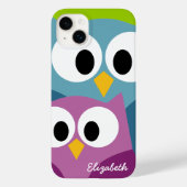 Coques Case-Mate iPhone Oeil de dessin de la Chouette mignonne avec nom -  (Verso)