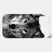 Coques Case-Mate iPhone Oeil de loup noir et blanc (Verso (horizontal))