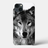 Coques Case-Mate iPhone Oeil de loup noir et blanc (Verso)