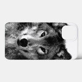 Coques Case-Mate iPhone Oeil de loup noir et blanc (Verso (horizontal))