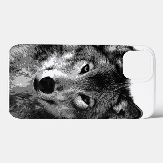 Coques Case-Mate iPhone Oeil de loup noir et blanc (Verso (horizontal))